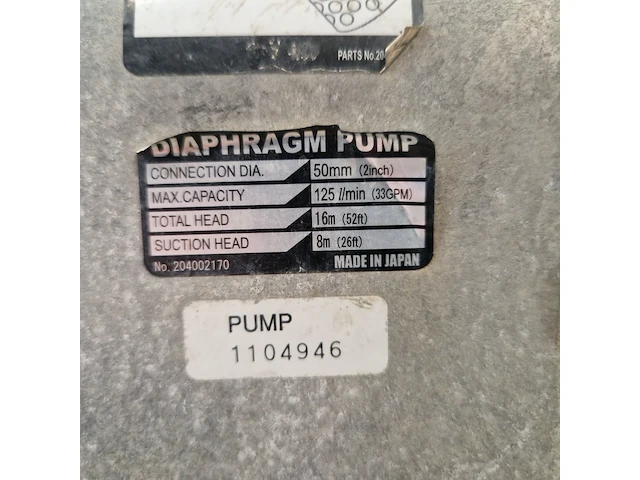 Membraanpomp 7,5m³ benzine daishin industries, smd50hx/r, bouwjaar 2017 - afbeelding 5 van  5