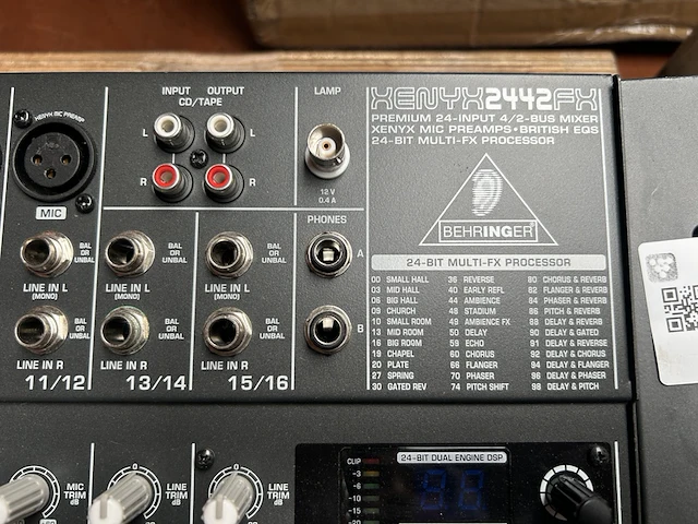 Mengpaneel met flightcase behringer, xenyx2442fx - afbeelding 10 van  10