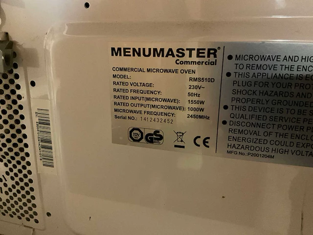 Menumaster rms510d magnetron - afbeelding 7 van  7