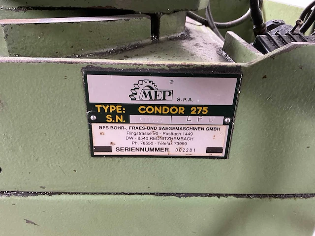 Mep - condor 275 - cirkelzaagmachine metaal - afbeelding 8 van  8