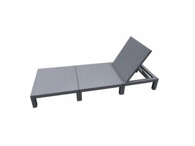 Mepla verstelbaar ligbed tuinbed weerbestendig 195 cm tot 110 kg opvouwbaar antraciet - afbeelding 1 van  2