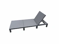Mepla verstelbaar ligbed tuinbed weerbestendig 195 cm tot 110 kg opvouwbaar antraciet - afbeelding 1 van  2
