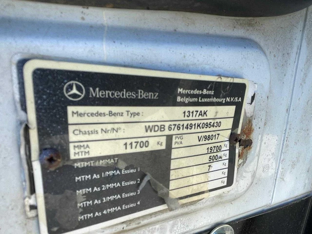 Mercedes - 1317 ak 4x4 - vrachtwagen - afbeelding 19 van  32