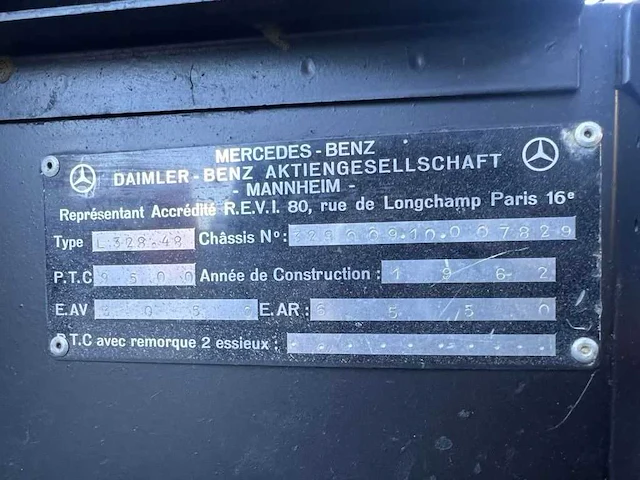 Mercedes benz - 1962 - bl 328.48 - vrachtwagen - afbeelding 10 van  14
