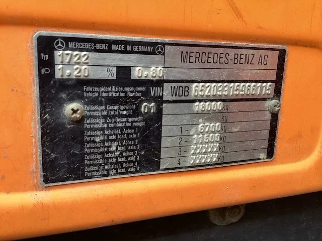 Mercedes-benz 1722 vrachtwagen - afbeelding 18 van  24