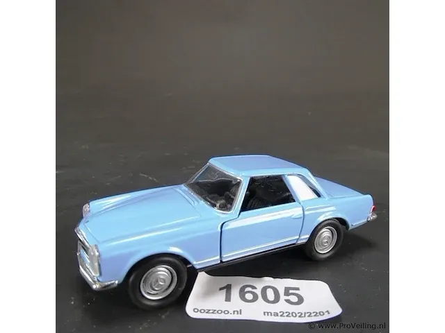 Mercedes-benz 230sl (1963) blauw schaal 1:34-39. die-cast metaal schaalmodel. - afbeelding 1 van  5