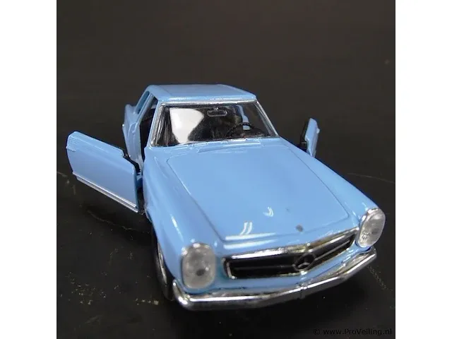Mercedes-benz 230sl (1963) blauw schaal 1:34-39. die-cast metaal schaalmodel. - afbeelding 4 van  5