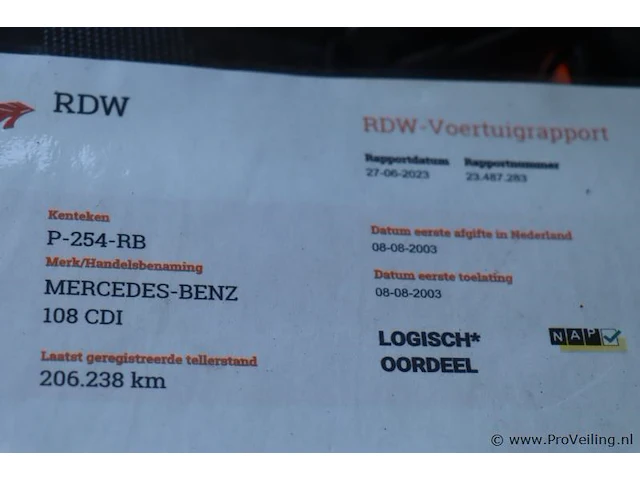 Mercedes-benz kampeerwagen type 108cdi | bwjr. 2003 | kenteken: p-254-rb - afbeelding 24 van  30