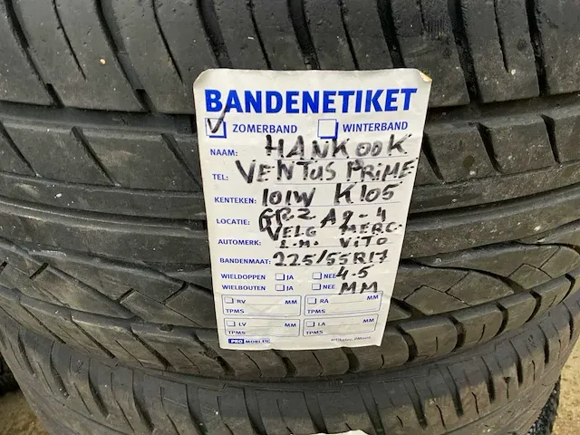 Mercedes vito velg met 225/55r17 band (4x) - afbeelding 5 van  5