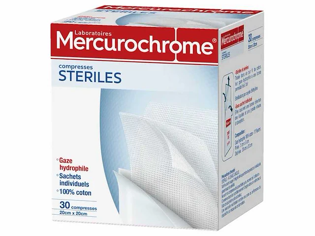 Mercurochrome sterile compresses - 78 stuks - afbeelding 1 van  4