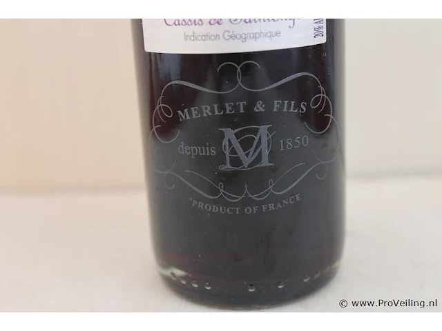 Merlet créme de cassis likeur - 20 cl - winkelverkoopprijs € 11.50 - afbeelding 2 van  3