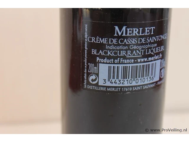 Merlet créme de cassis likeur - 20 cl - winkelverkoopprijs € 11.50 - afbeelding 3 van  3