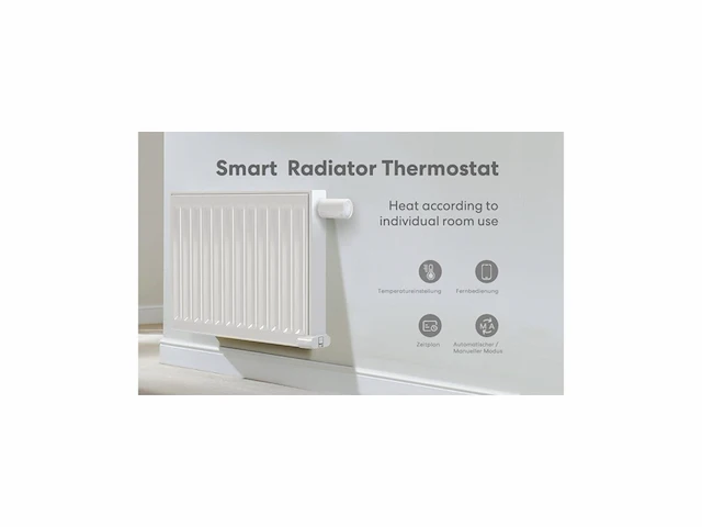 Meross slimme radiatorthermostaat compatibel met homekit compatibel met siri, alexa en google assistant 6 adapters, 1 stuk - afbeelding 3 van  4