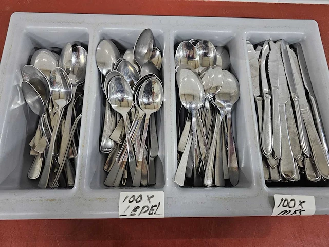 Mes en lepel bestek set (100x) - afbeelding 1 van  2