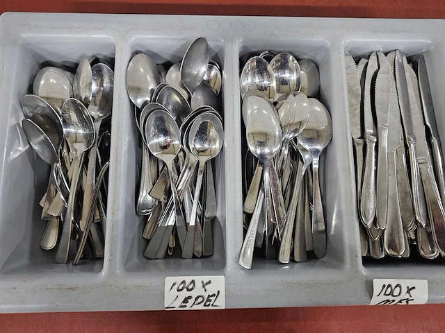 Mes en lepel bestek set (100x) - afbeelding 2 van  2