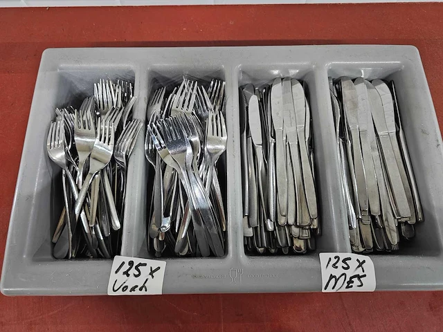 Mes en vork bestek set (125x) - afbeelding 1 van  2