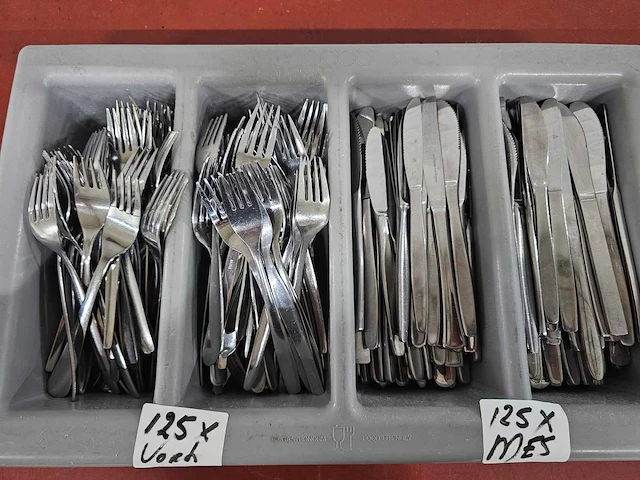 Mes en vork bestek set (125x) - afbeelding 2 van  2