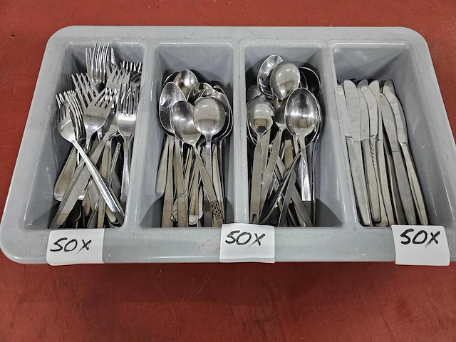 Mes, vork en lepel bestek set (50x) - afbeelding 1 van  2