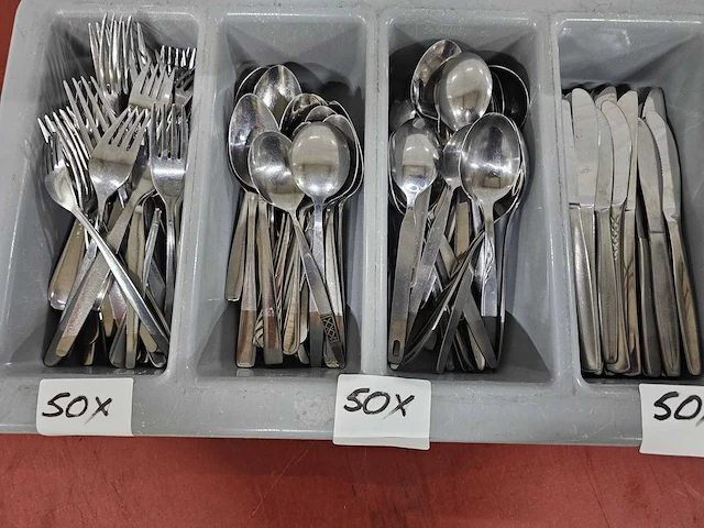 Mes, vork en lepel bestek set (50x) - afbeelding 2 van  2