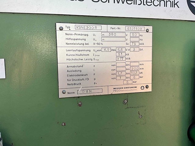 Messer griesheim vsne200r puntlasmachine - afbeelding 9 van  20