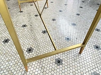 Messing eetkamertafel met glazen blad - afbeelding 3 van  4