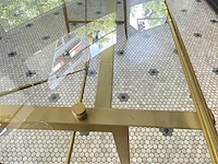 Messing eetkamertafel met glazen blad - afbeelding 4 van  4