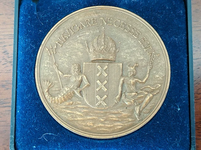 Messing gedenk munt "koninklijke nederlandsche stoomboot-maatschappij" - afbeelding 4 van  4