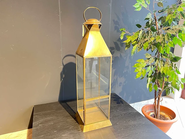 Messing lantaarn 100 cm - afbeelding 1 van  3