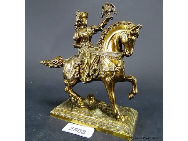 Messing ridder te paard - afbeelding 1 van  5