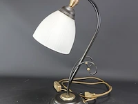 Messing tafellamp met opaline kap - afbeelding 2 van  5