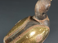 Met koper versierde houten eend - afbeelding 4 van  5