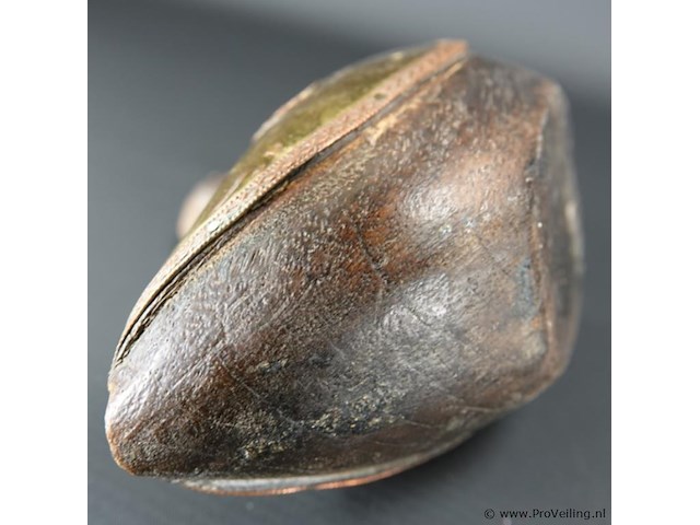 Met koper versierde houten eend - afbeelding 5 van  5