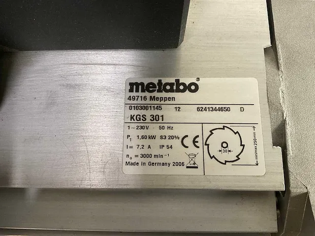 Metabo - kgs 301 - afkortzaag met standaard - afbeelding 8 van  8