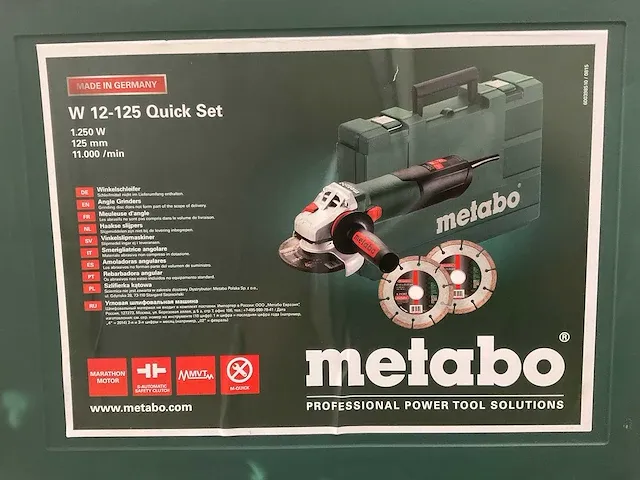 Metabo - w12-125 quick - haakse slijpmachine - afbeelding 3 van  7