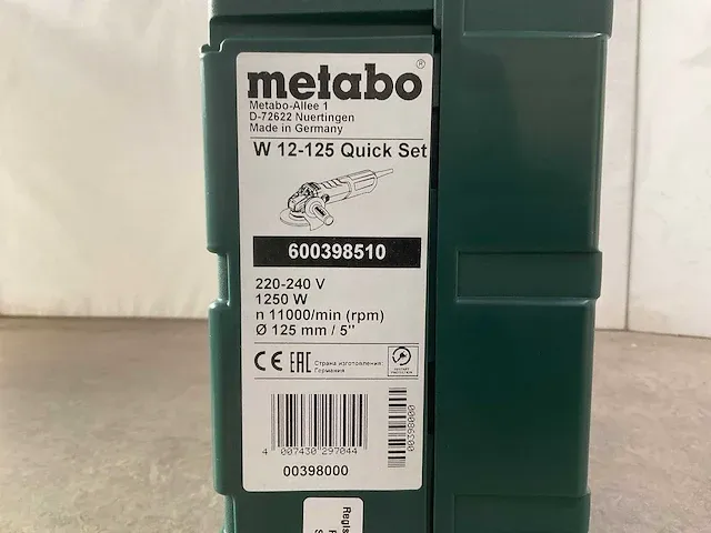 Metabo - w12-125 quick - haakse slijpmachine - afbeelding 7 van  7