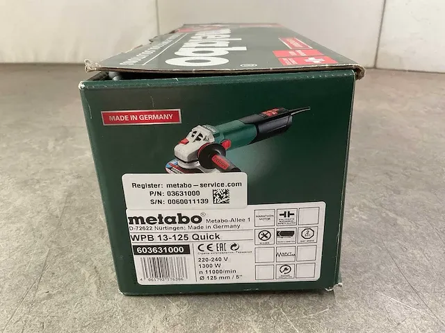 Metabo - wpb 13-125 quick - haakse slijper - afbeelding 7 van  7