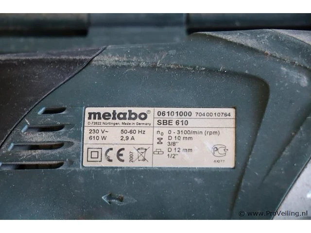 Metabo elektrische boormachine type sbe 610 - afbeelding 2 van  5