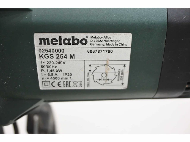 Metabo kgs 254m afkortcirkelzaagmachine met zaagtafel - afbeelding 4 van  5