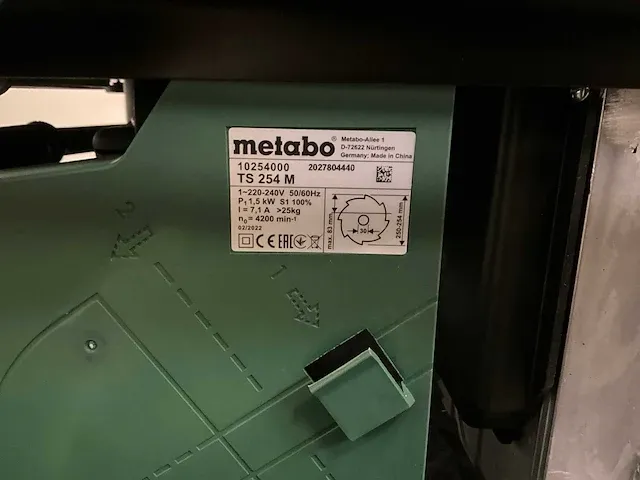 Metabo ts254 m zaagtafel - afbeelding 9 van  16
