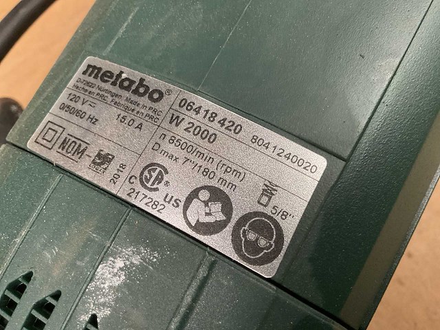 Metabo w2000 haakse slijper - afbeelding 6 van  6