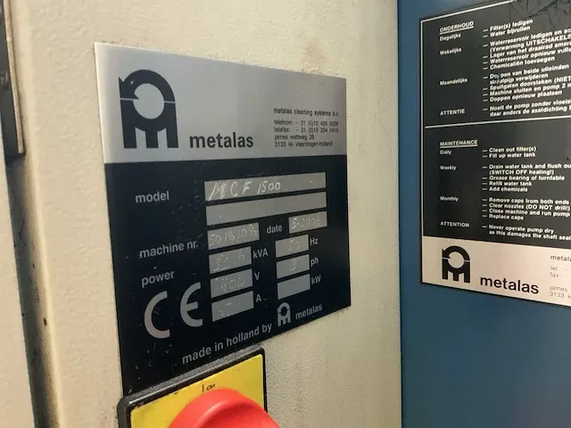 Metalas - mcf 1500 - onderdelen wasmachine - 2006 - afbeelding 4 van  15