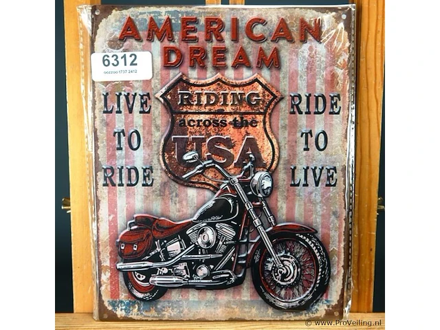 Metalen bord americain dream - afbeelding 1 van  1