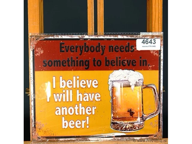 Metalen bord another beer - afbeelding 1 van  1