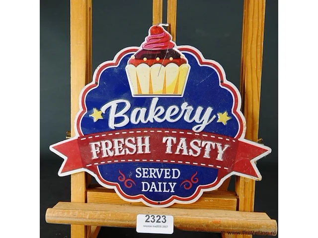 Metalen bord bakery - afbeelding 1 van  5