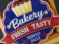 Metalen bord bakery - afbeelding 3 van  5