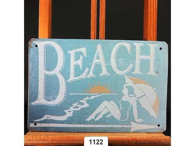 Metalen bord beach - afbeelding 1 van  5