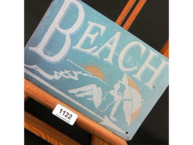 Metalen bord beach - afbeelding 2 van  5