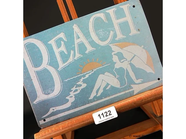 Metalen bord beach - afbeelding 3 van  5