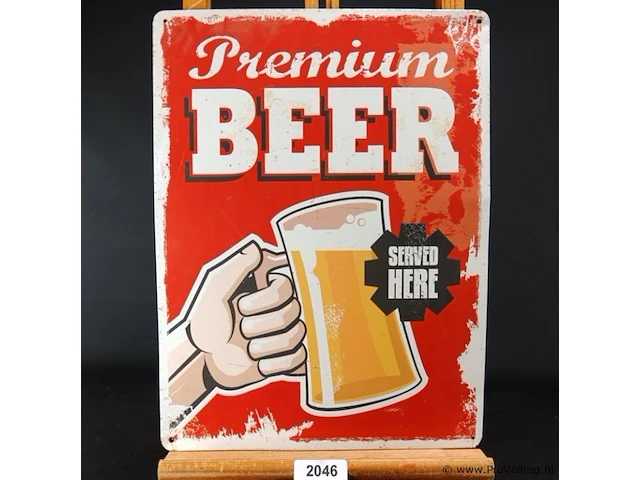 Metalen bord beer - afbeelding 1 van  5