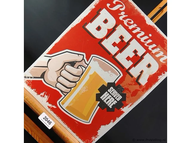 Metalen bord beer - afbeelding 2 van  5